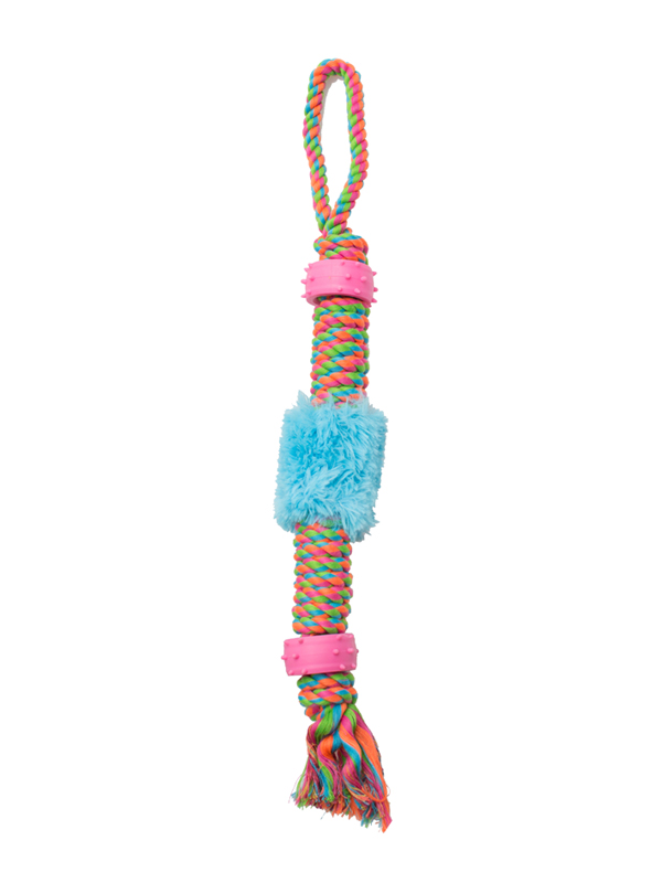 Boredom Busterz Rope Tug with Plush and Rubber